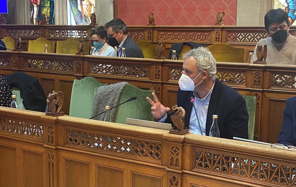 El conseller Jaume Alzamora ha exposat durant el Ple l'acord de concessió d'una subvenció nominativa de 50.000 euros a Mercat Social.