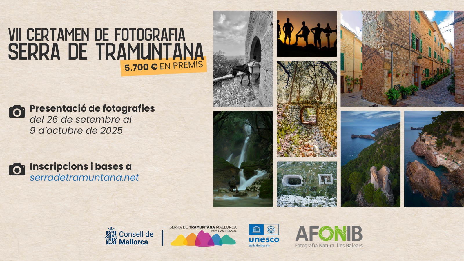 Cartel del VII Certamen de Fotografía Sierra de Tramuntana.