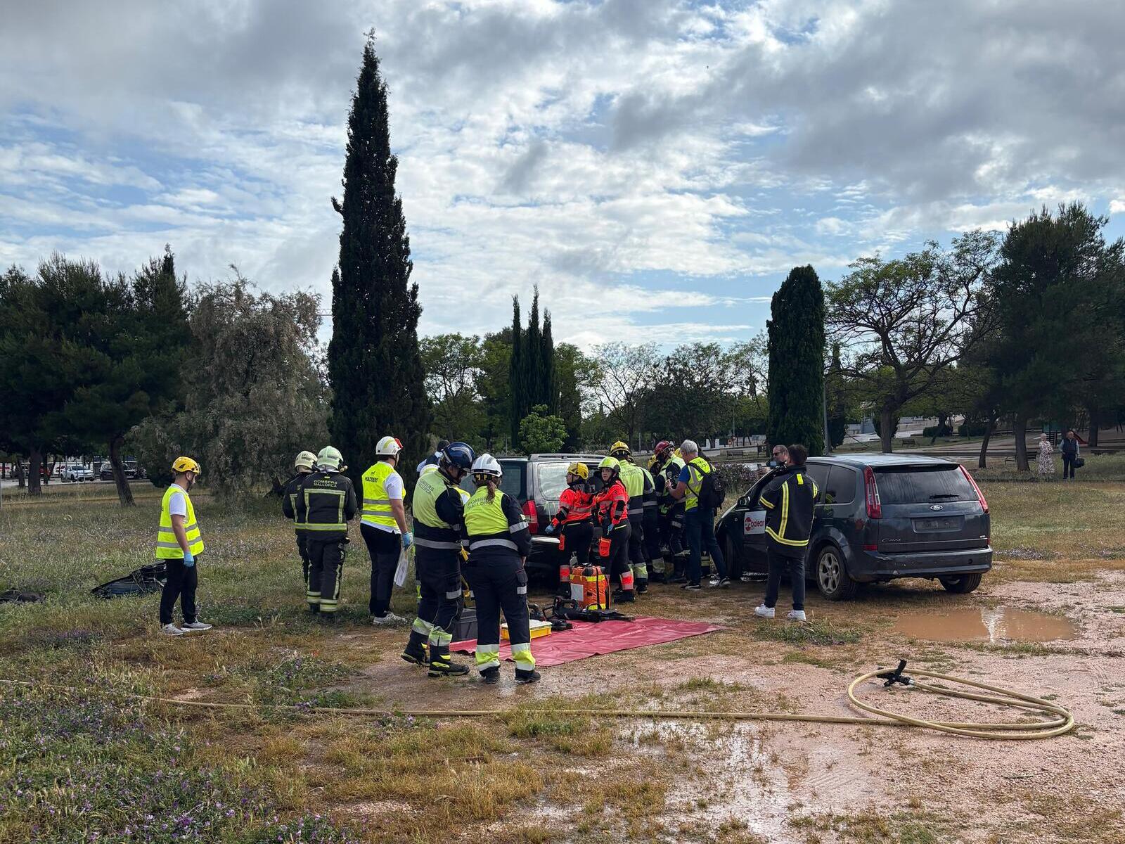 Simulacre en el que van participar els Bombers de Mallorca.