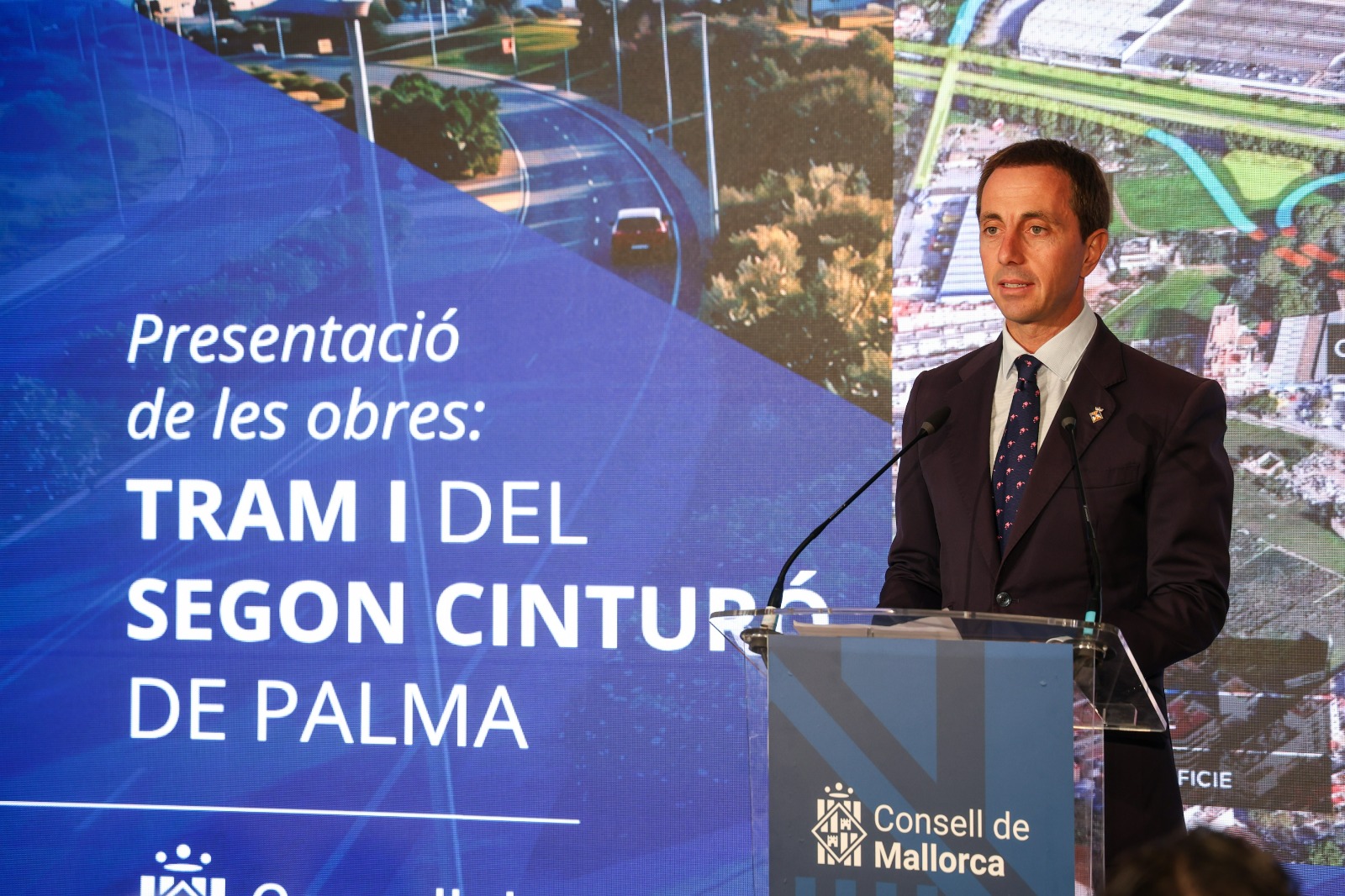 El presidente Galmés durante la presentación de las obras del Tram I del segundo cinturón de Palma.
