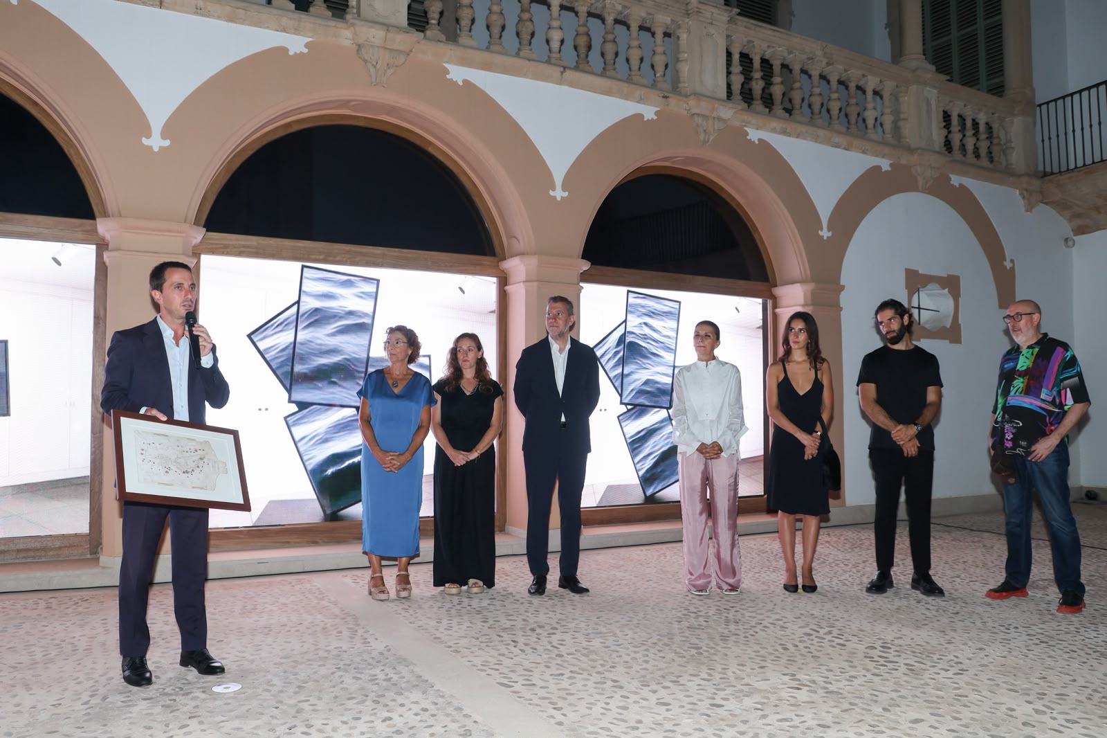 Inauguración de la exposición «Digital Splash», de Fabrizio Plessi en el Museo de Mallorca.