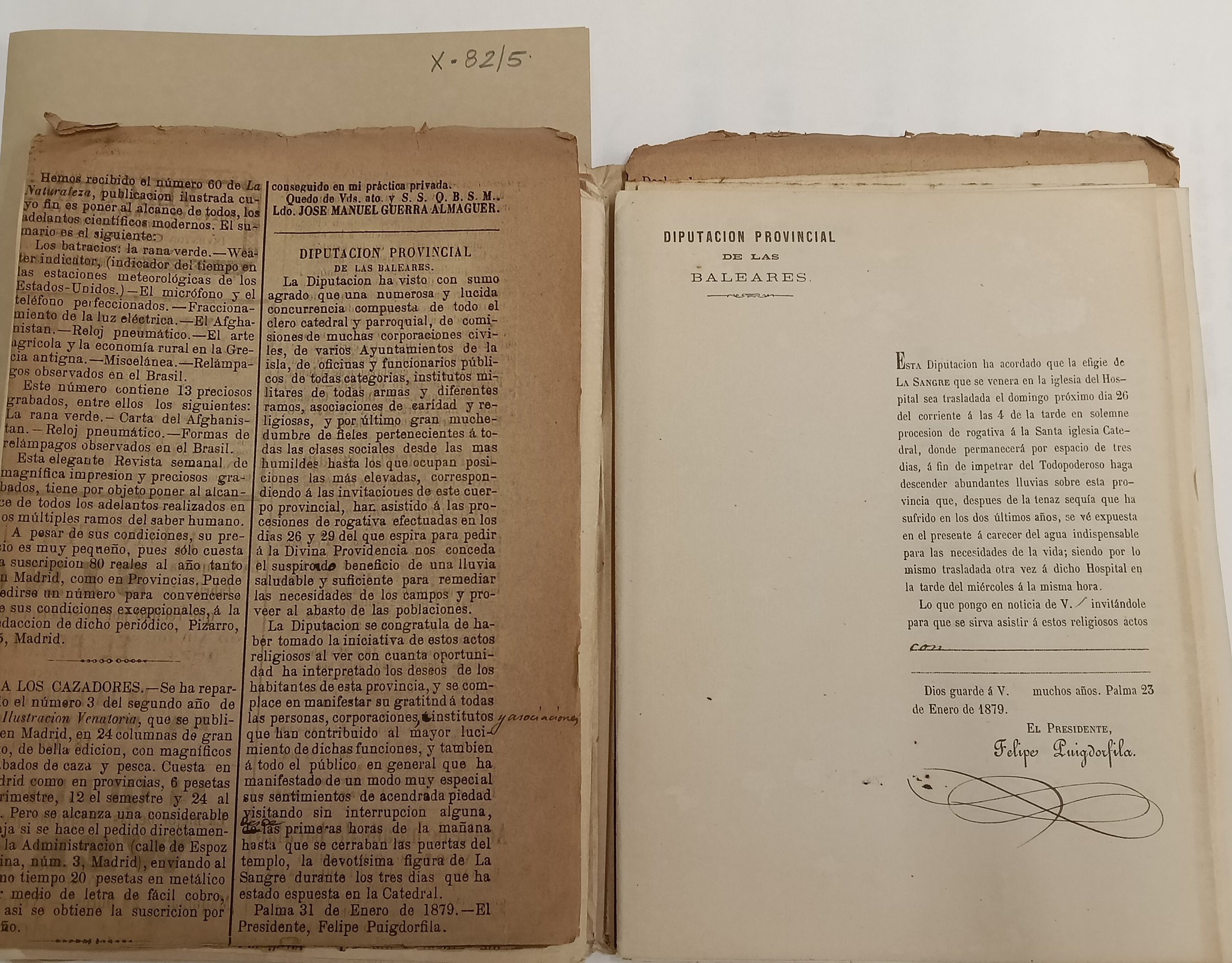 Hospital General: trasllat del Crist de la Sang a la Seu en processó de rogativa de pluges, 1879 (AGCM X-82/5)